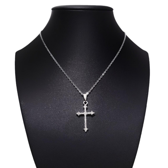 16" Crystal Cross Necklace 215 - Picture 4 of 8